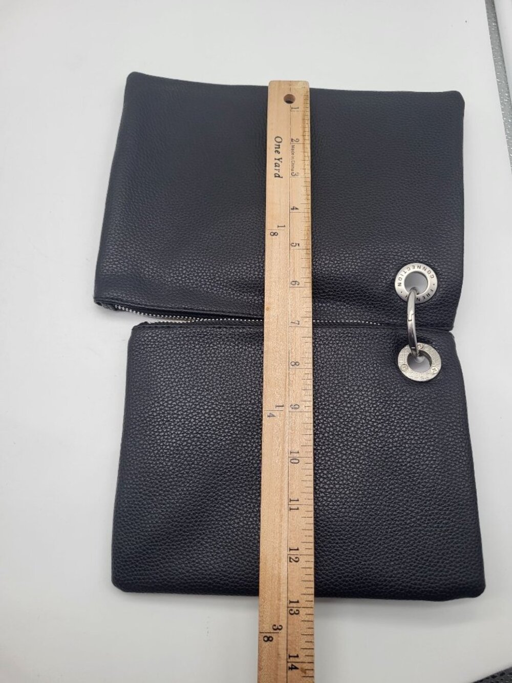 French Connection Lara Pebbled Double Pouches Travel Accessories Black - Picture 7 of 8